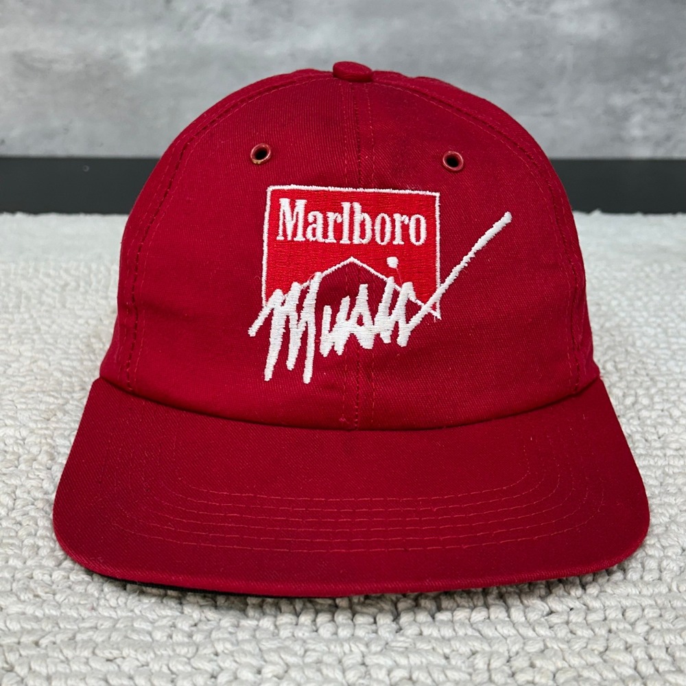 90s Vintage Marlboro Music Snapback Hat OSFA Tobacco Cigarettes Embroidered Cap